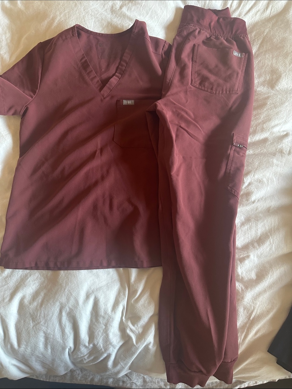 Figs Women's Burgundy Jogger Scrub Pants
